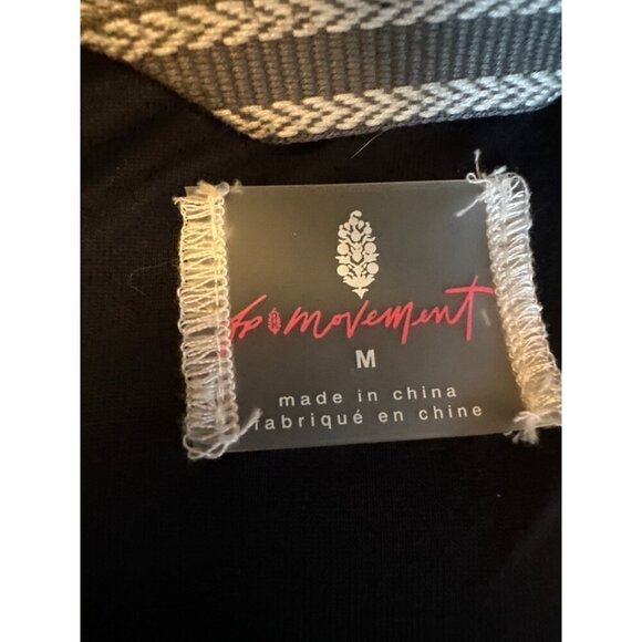 Fp Movement M Black & White Pullover Jacket With Snap Buttons Oversized - Picture 2 of 6